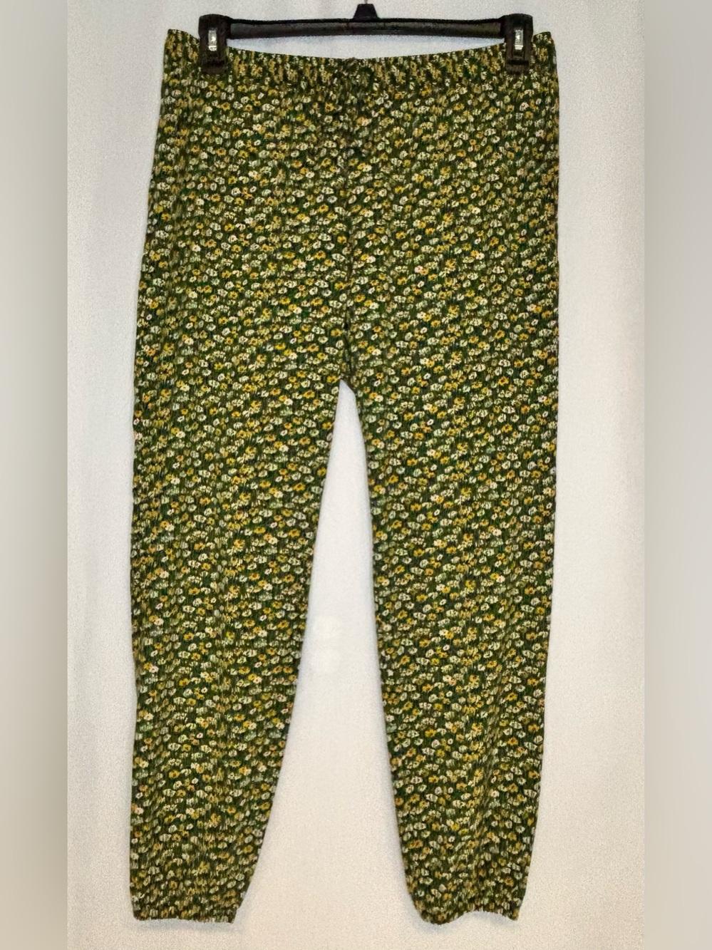Toad&Co Sunkissed Jogger Green Yellow Floral Lightweight Travel Pants Large